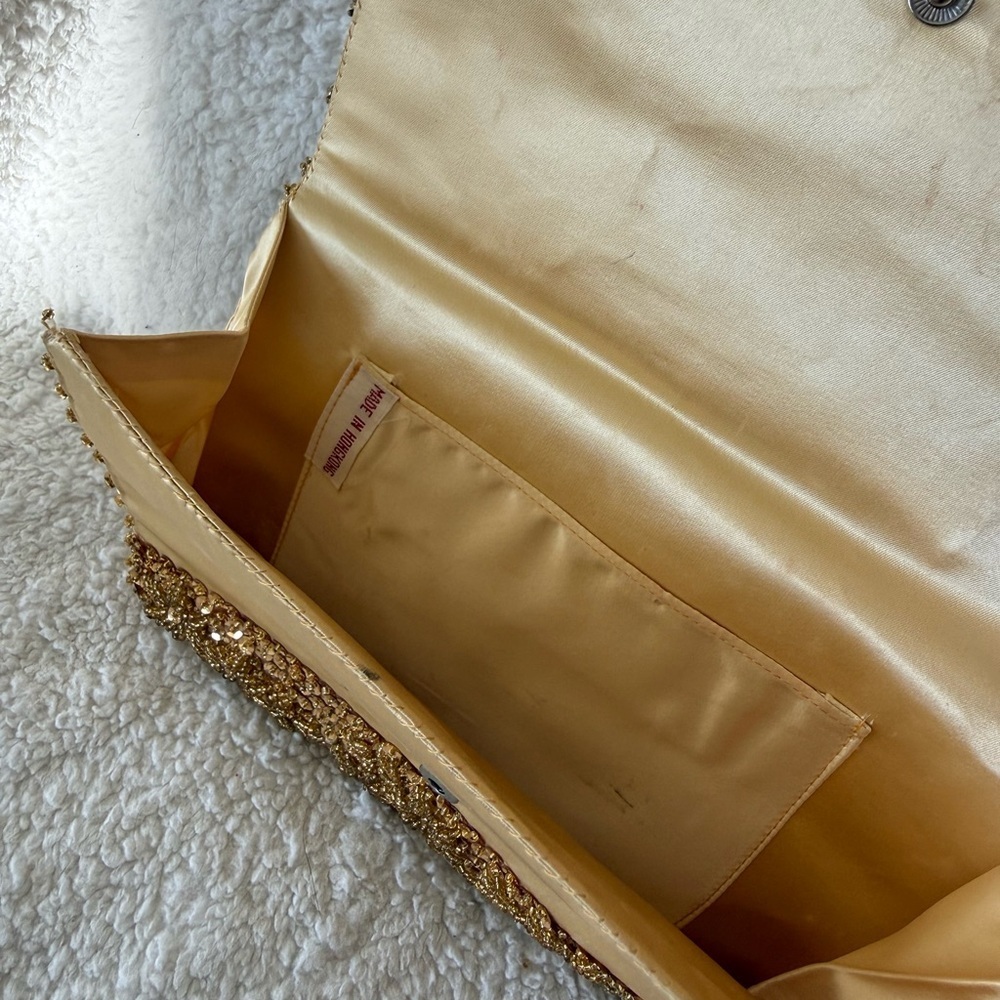 Vintage Star Brand Gold Beaded Sequin Evening Clutch - Picture 7 of 8